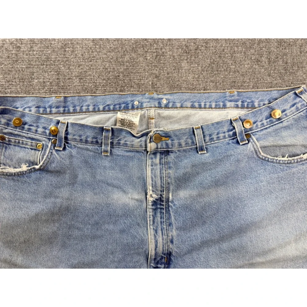 Carhartt B17-DST Mens Relaxed Fit Jeans Light‎ Wash Blue Denim 50x32 Distressed